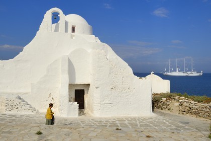 Greece, Cyclades islands, Mykonos island, Chora (Mykonos town), Paraportiani church