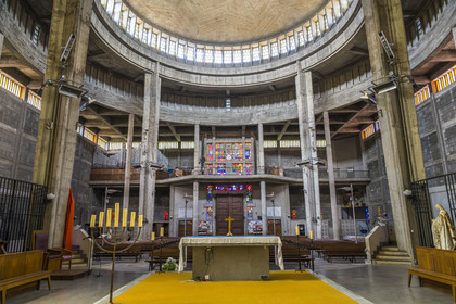 France, Morbihan (56), Lorient, église Notre-Dame-de-Victoire de Lorient construite en 1955, architecte Jean-Baptiste Hourlier