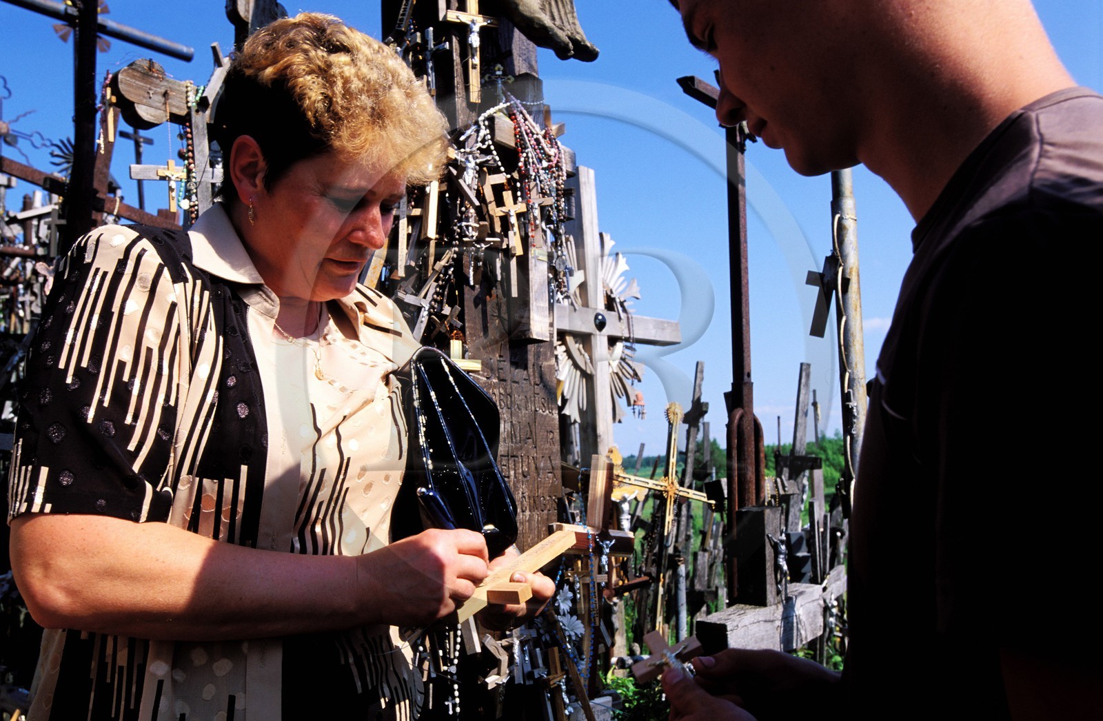 Lithuania (Baltic States), the Zemaitija, the crosses hill in the north of Siauliai. thousands of piled up crosses