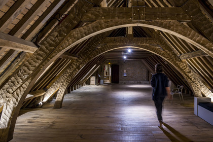 France, Cotes d'Armor, Ploezal, Roche-Jagu castle built in the 15th century, original framework dating from construction