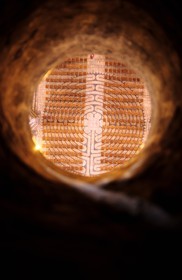 France, Eure et Loir, Chartres, Notre Dame de Chartres Cathedral listed as World Heritage by UNESCO, famous labyrinth seen from above