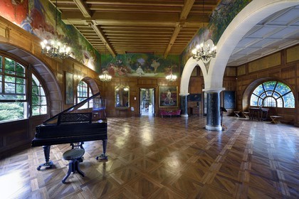 France, Pyrénées-Atlantiques (64), Pays-Basque, Cambo-les-Bains, la Villa Arnaga, musée et maison d'Edmond Rostand, le Grand Hall