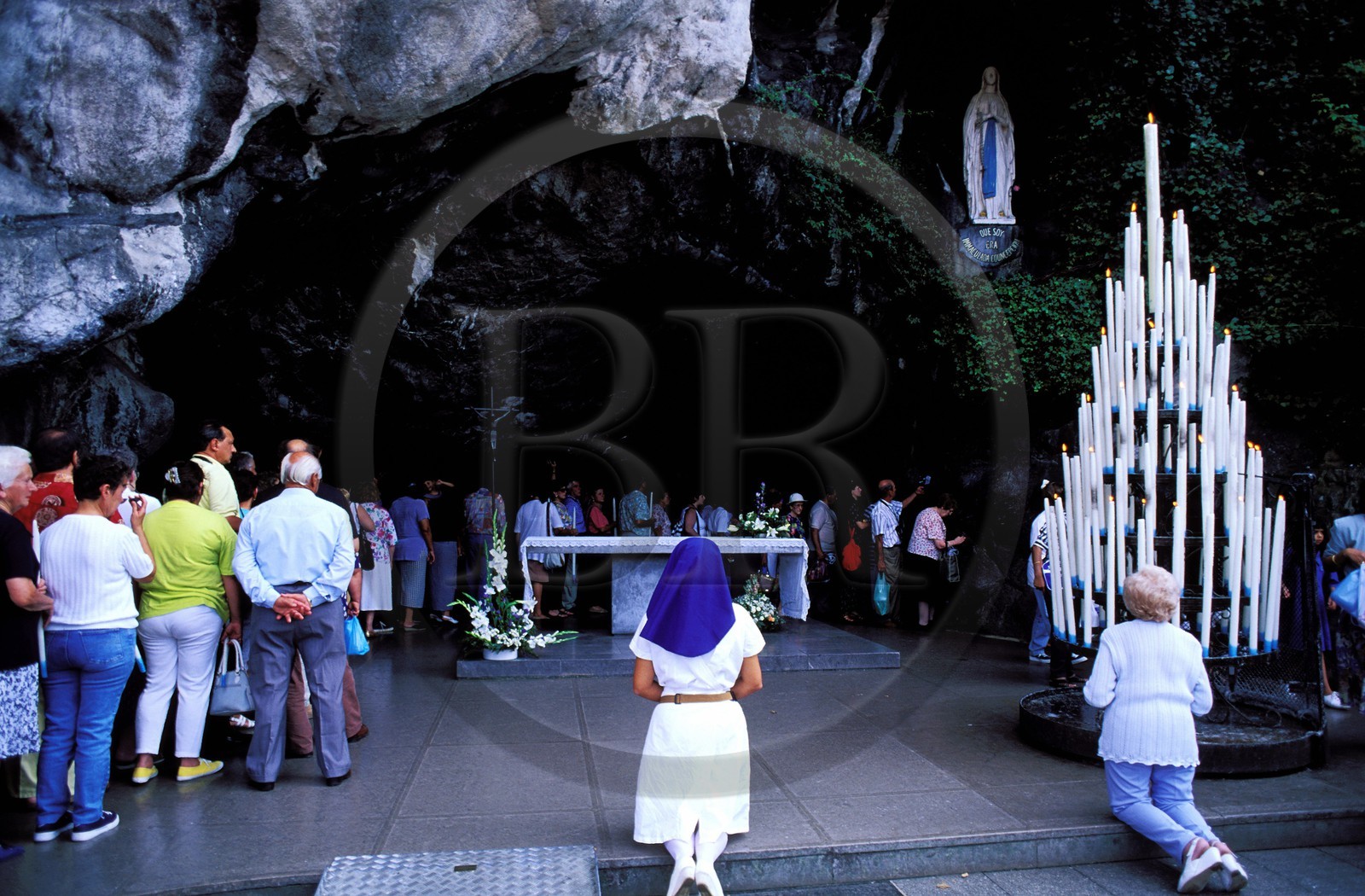 France, Hautes-Pyrénées (65), Lourdes, la grotte de Massabielle