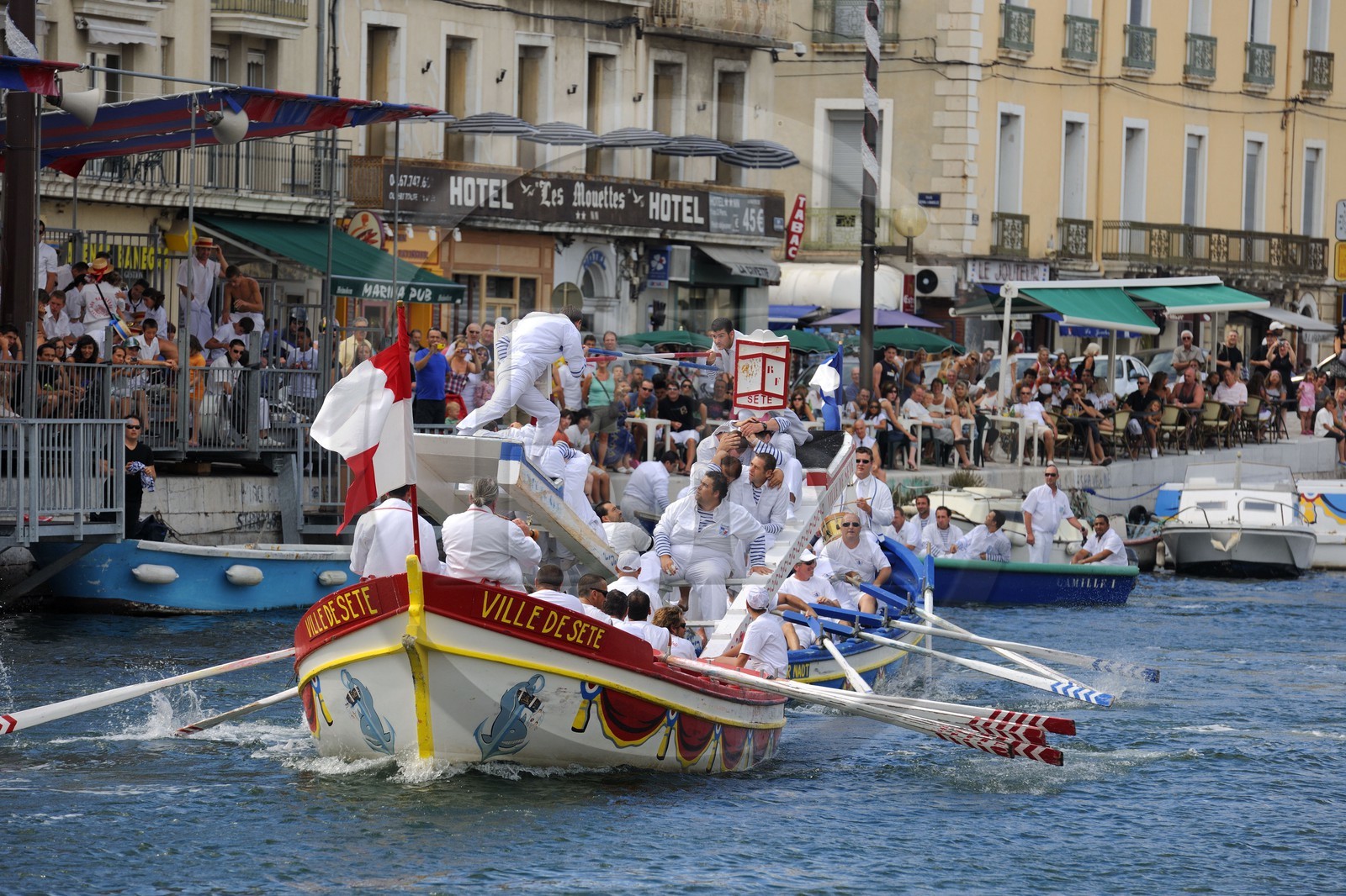 France, Hérault (34), Sète, canal Royal, fête de la Saint Louis, joutes sètoises