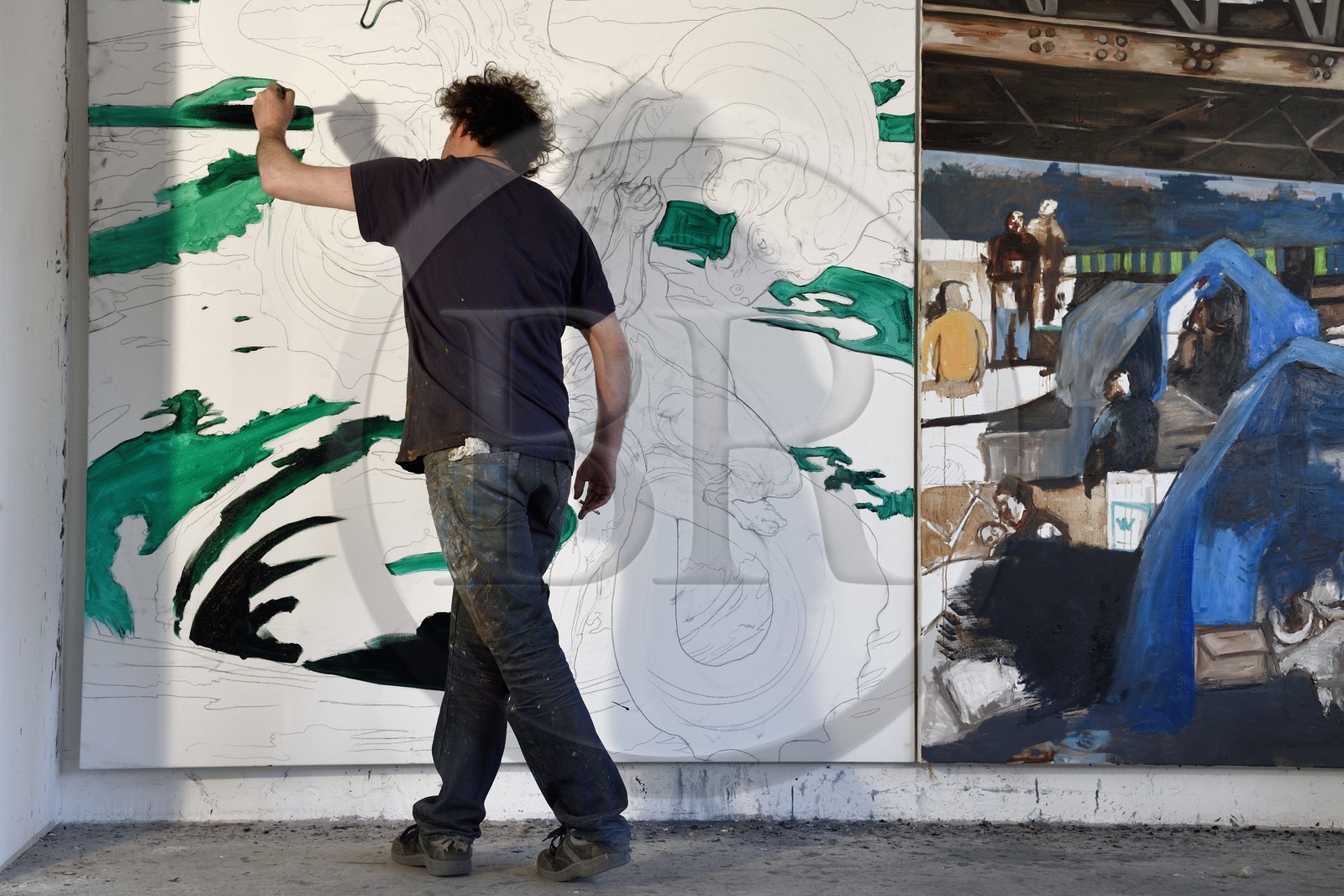 France, Val-de-Marne, Yvry-sur-Seine, Workshop of Fred Kleinberg, work for the exhibition Odyssée (Odyssey)