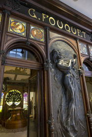 France, Paris, Marais district, Carnavalet Museum, the Fouquet jewelry store was a Paris store whose frontage and interior were designed in 1901 by the artist Alfons Mucha in the Art Nouveau style.