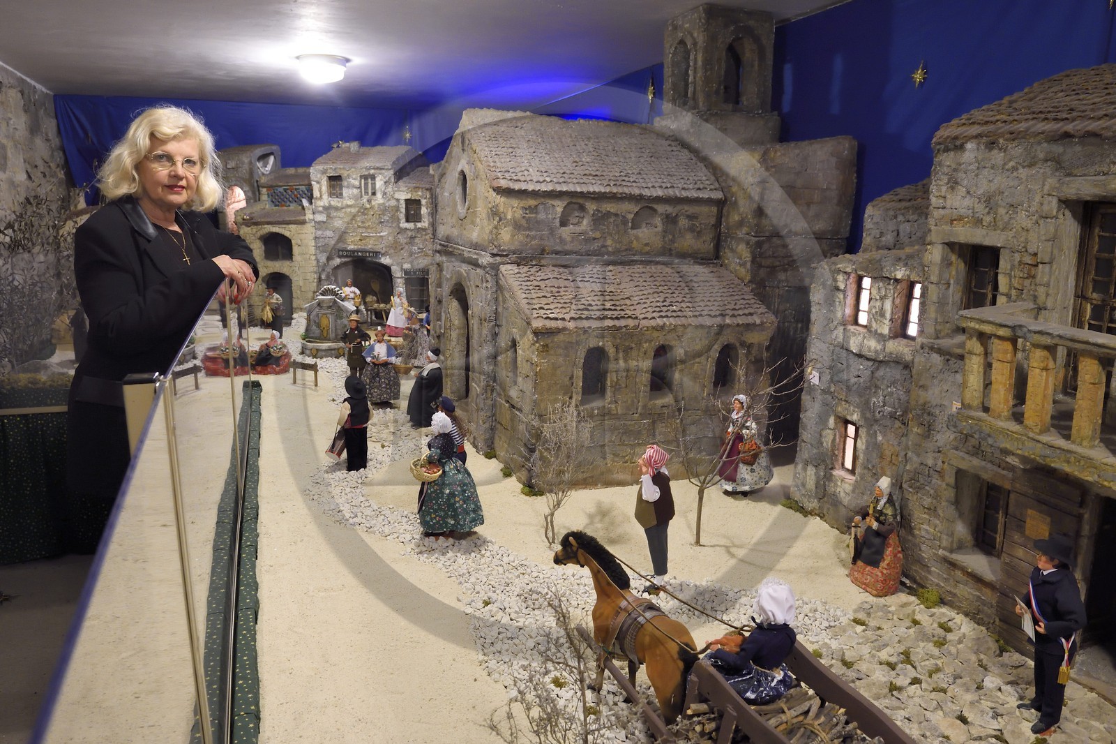 France, Alpes-Maritimes, Lucéram, Christiane Ricort President of the Maison de Pays and cribs designer