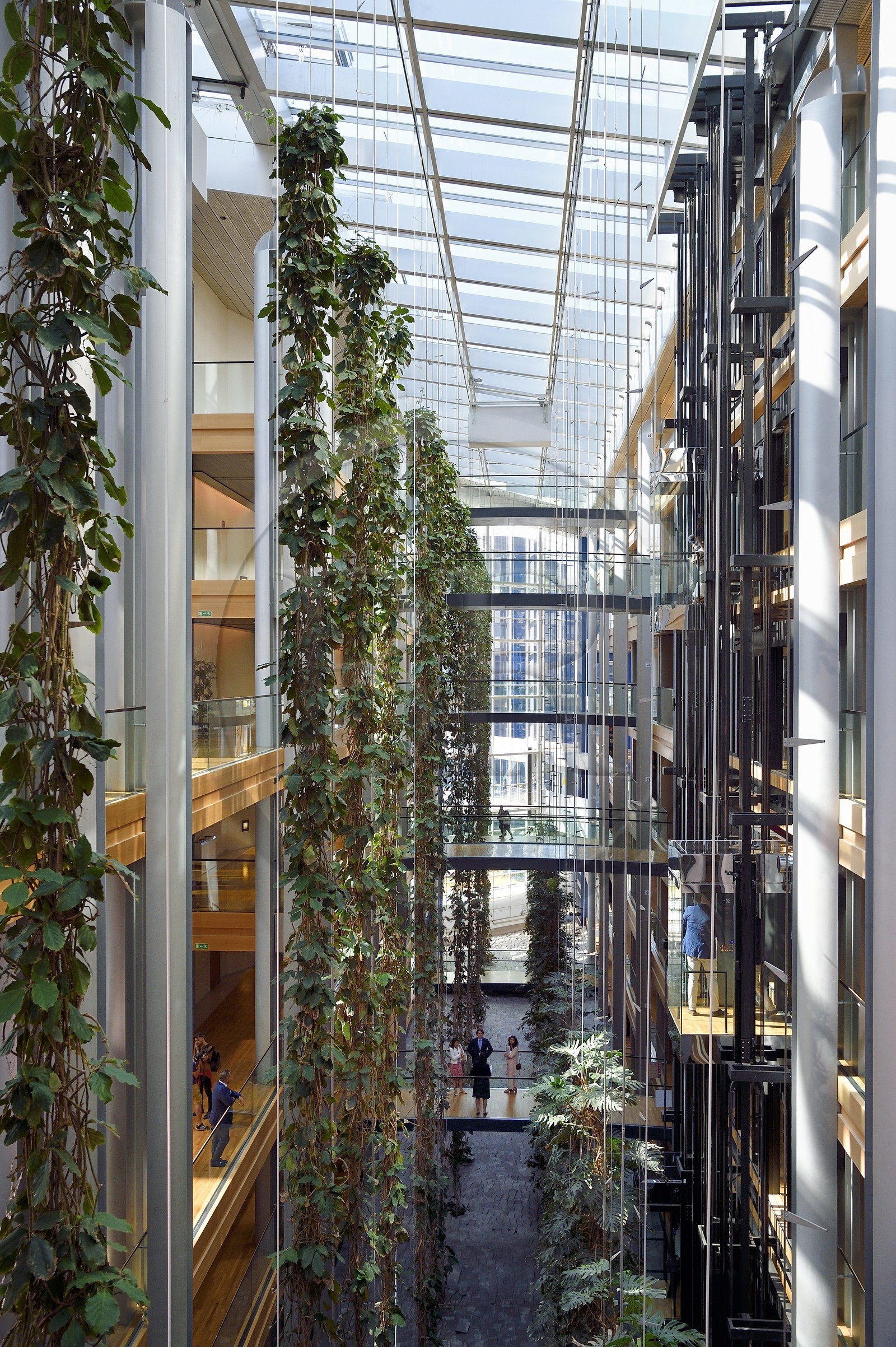 France, Bas Rhin, Strasbourg, European district, the European Parliament, Louise Weiss building, the main street (200 meters long, 26 meters high, 9.60 wide)