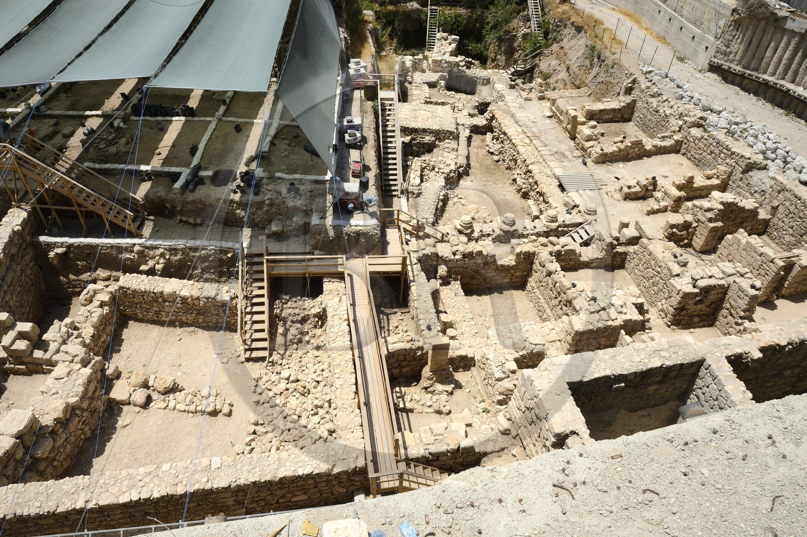 Israel, Jérusalem, ville sainte, la Cité de David au sud de la vieille ville, les fouilles