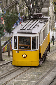 Portugal, Lisbon, Bairro Alto district, Elevador da Gloria, funicular