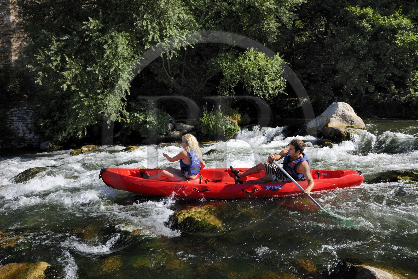 France, Hérault (34), vallée de l' Orb, descente en canoë-kayak de la rivière Orb au moulin de Travassac à Mons la Trivalle