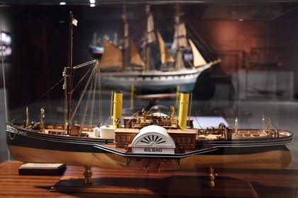 Espagne, Pays basque espagnol, Biscaye, Bilbao, Musée Maritime Ria de Bilbao, exposition de maquettes de bateaux