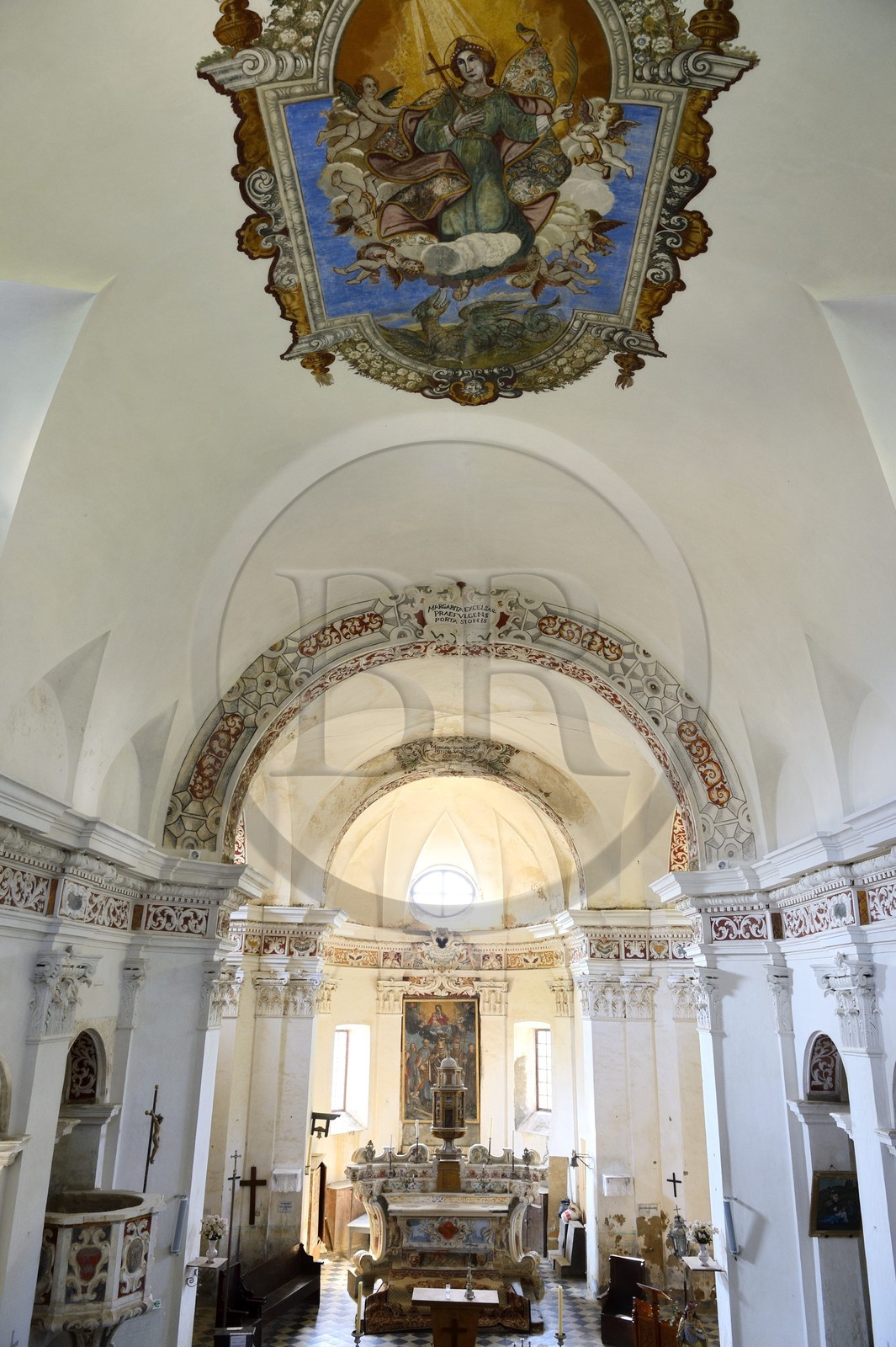 France, Haute-Corse (2B), Castagniccia, village de Carcheto, l’église Sainte Marguerite