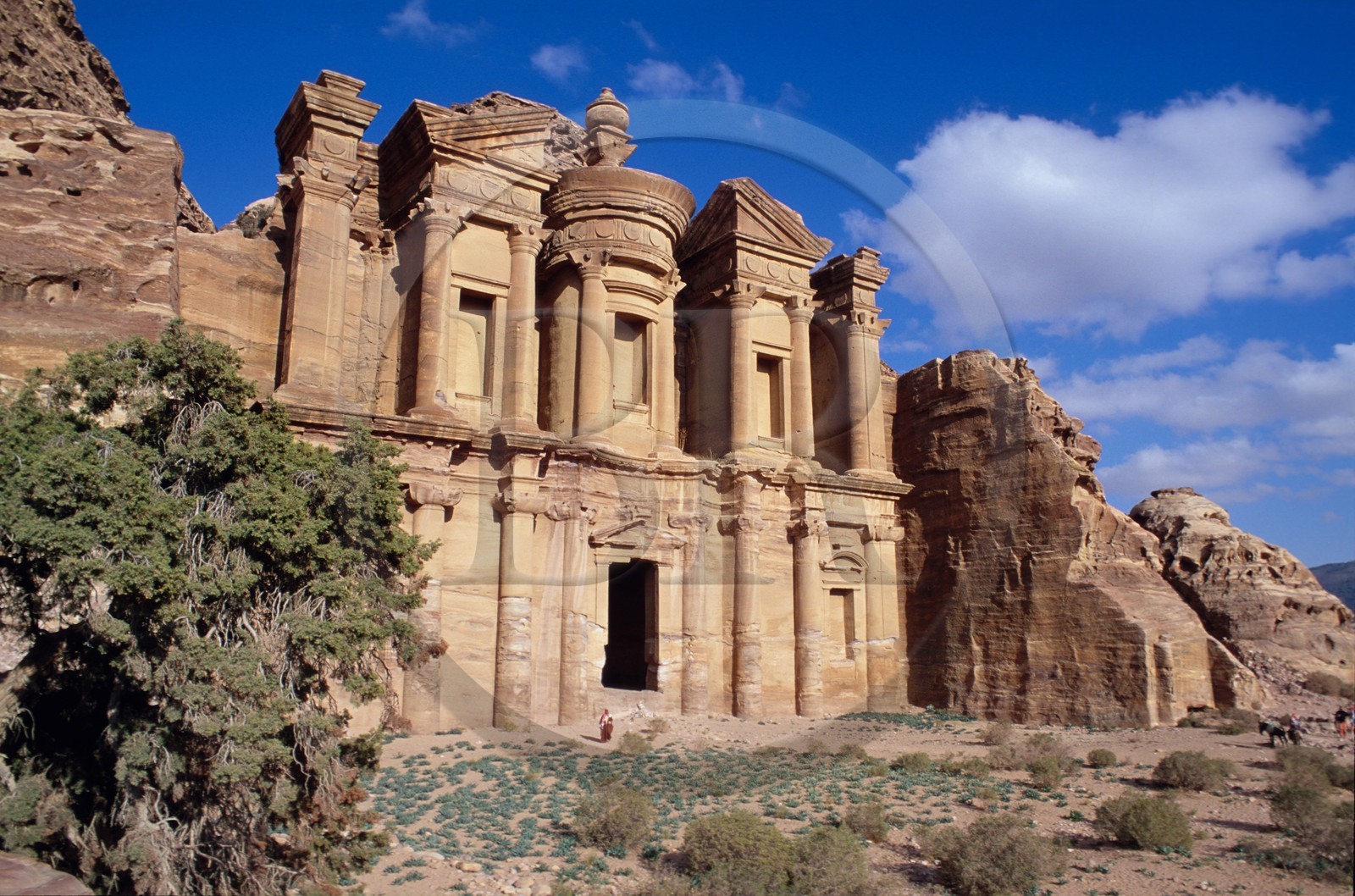 Jordan, Petra, Ed Deir ( the Monastery) sculptured in the stoneware is a structure of 45x42 m of a block