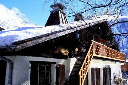 France, Haute Savoie, Chamonix valley, chalet in the village of Argentiere