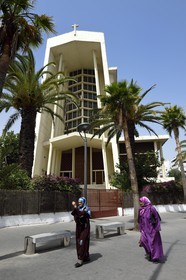 Morocco, Casablanca, Notre-Dame-de-Lourdes built in 1954 by architect Achille Dangleterre