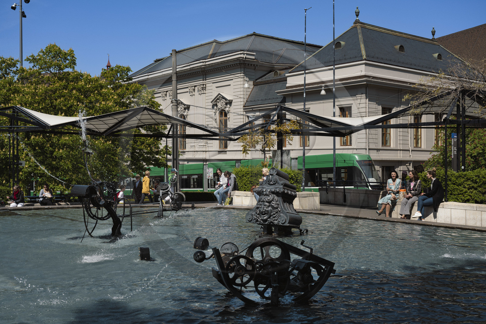 Switzerland, Basel, Theaterplatz, Tinguely's Carnival Fountain (Fasnachtsbrunnen)