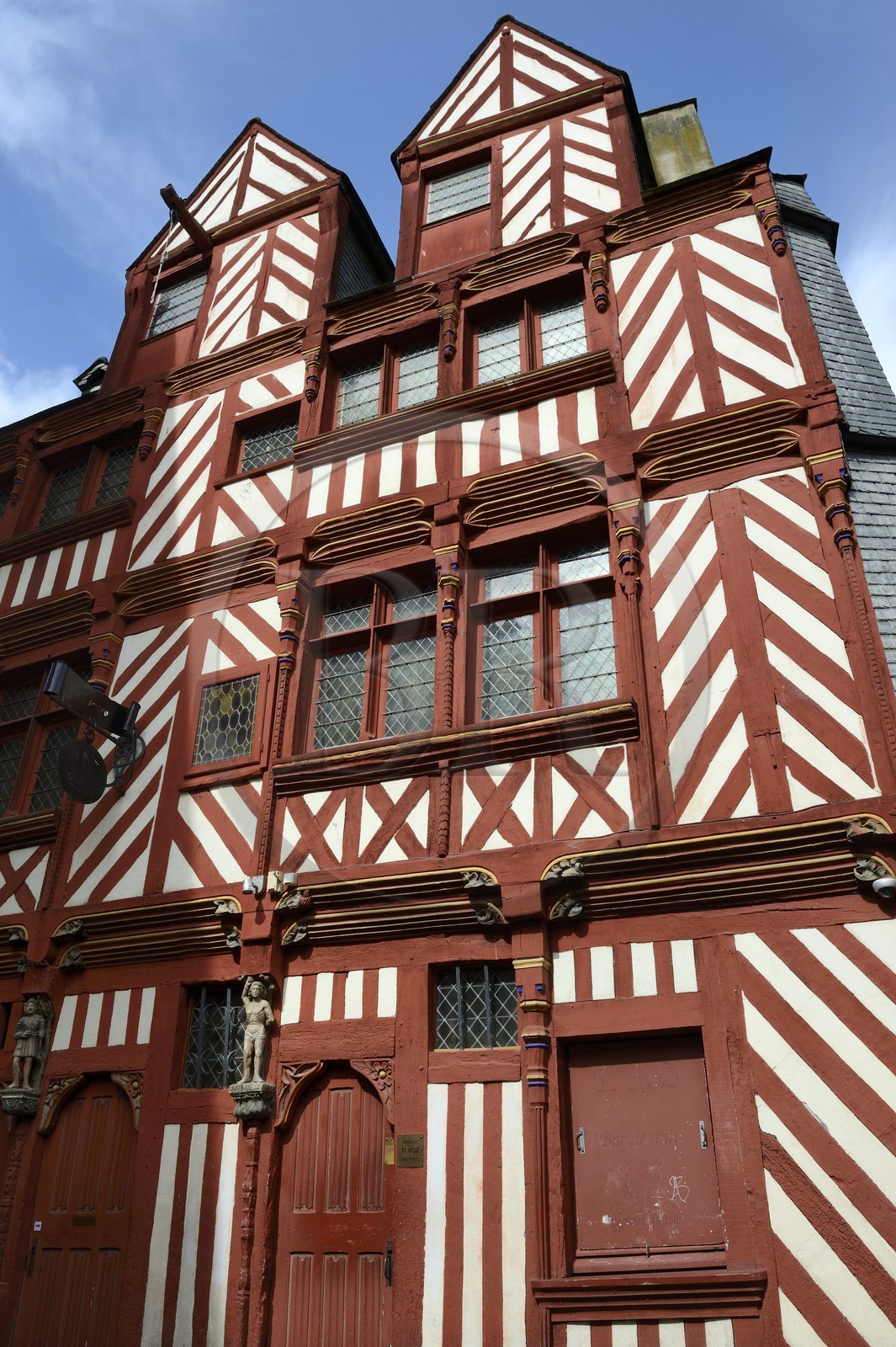 France, Ille-et-Vilaine (35), Rennes, maison à pans de bois  Ti-Koz rue Saint-Guillaume