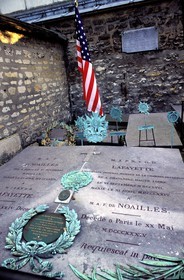 France, Paris, Lafayette's grave in the cemetery of the Convent of the Sacred Heart's sisters