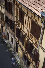 France, Dordogne (24), Périgord Pourpre, Bergerac, maisons à colombages rue de l'ancien pont dans la vieille ville