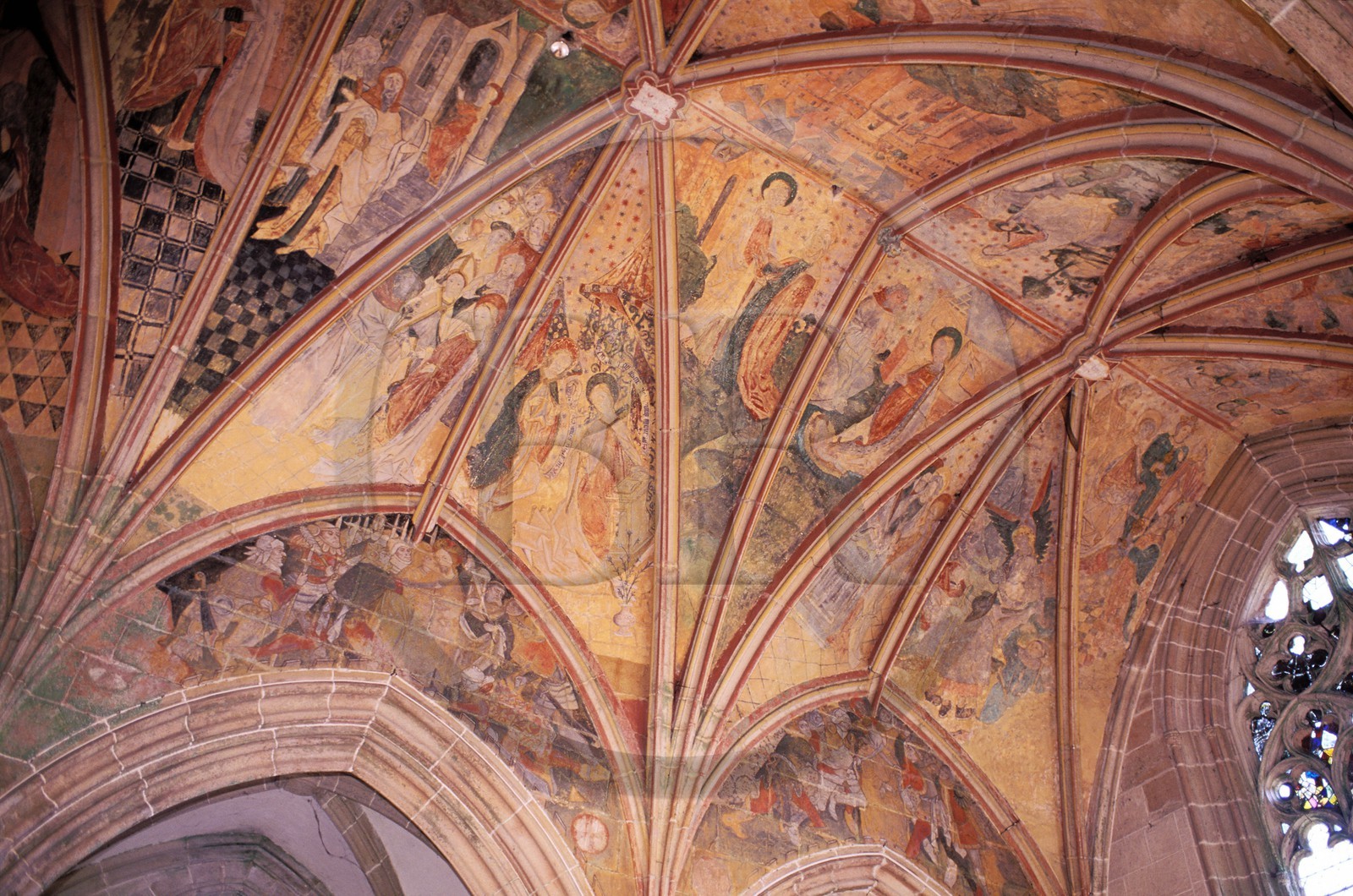 France, Morbihan (56), Kernascléden, les fresques du 15ème siècle de l' église