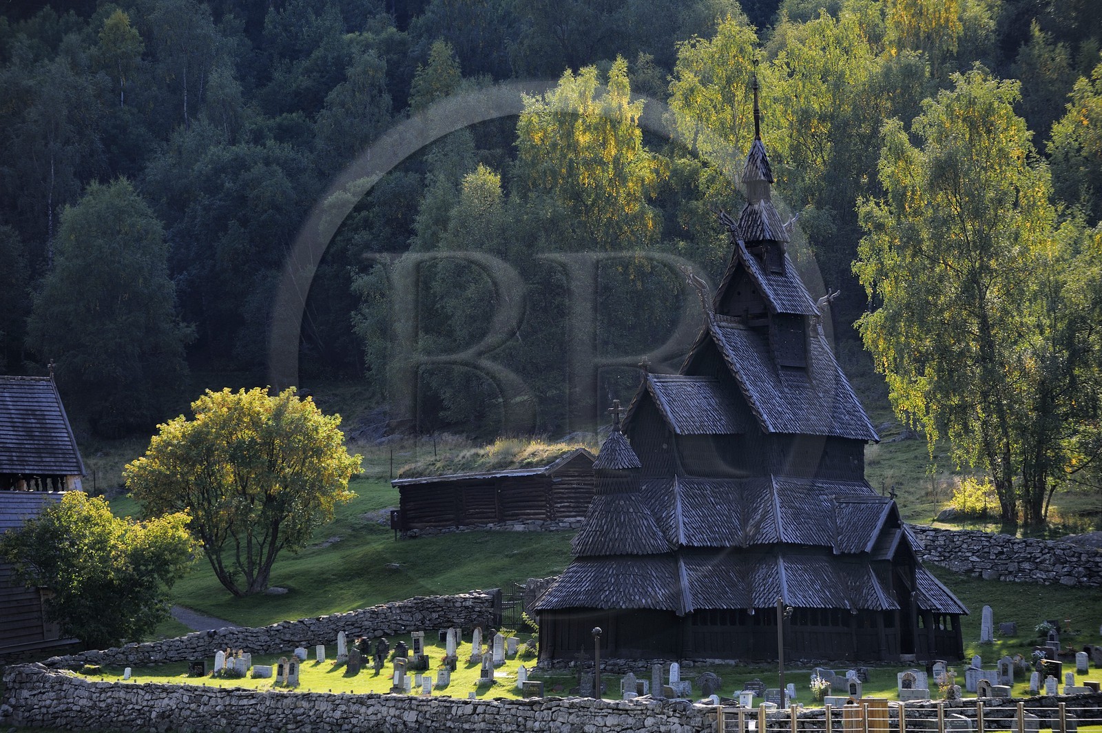 Norway, Sogn Og Fjordane County, Borgund, wooden stave church called stavkirker or stavkirke built in 1130 with pre-Christian viking motifs