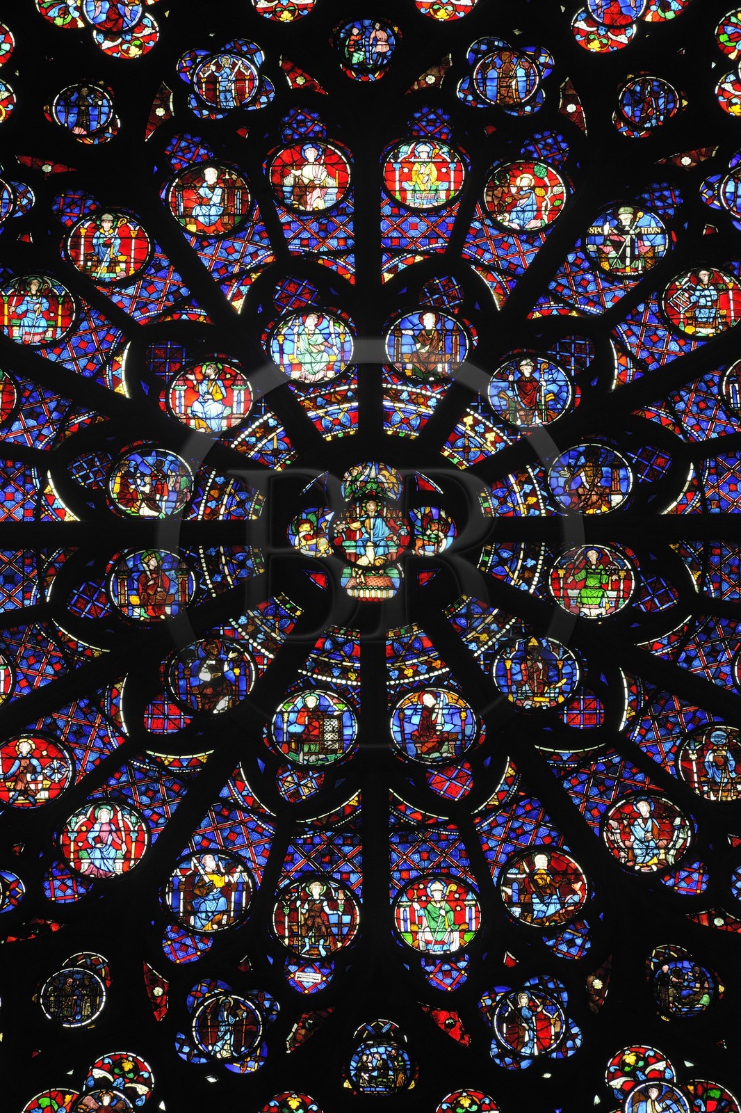 France, Paris, ile de la Cite, Notre-Dame Cathedral, South Rose Window