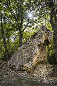 France, Gard (30), Vers-Pont-du-Gard, vestiges de l'aqueduc romain de plus de 52 km de longueur qui amenait l'eau de la Fontaine d'Eure au pied d'Uzès jusqu'à Nimes en passant sur le Pont du Gard