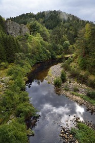 France, Haute-Loire (43), vallée de la Loire, Salettes, méandres de la Loire au Pont de Soubrey