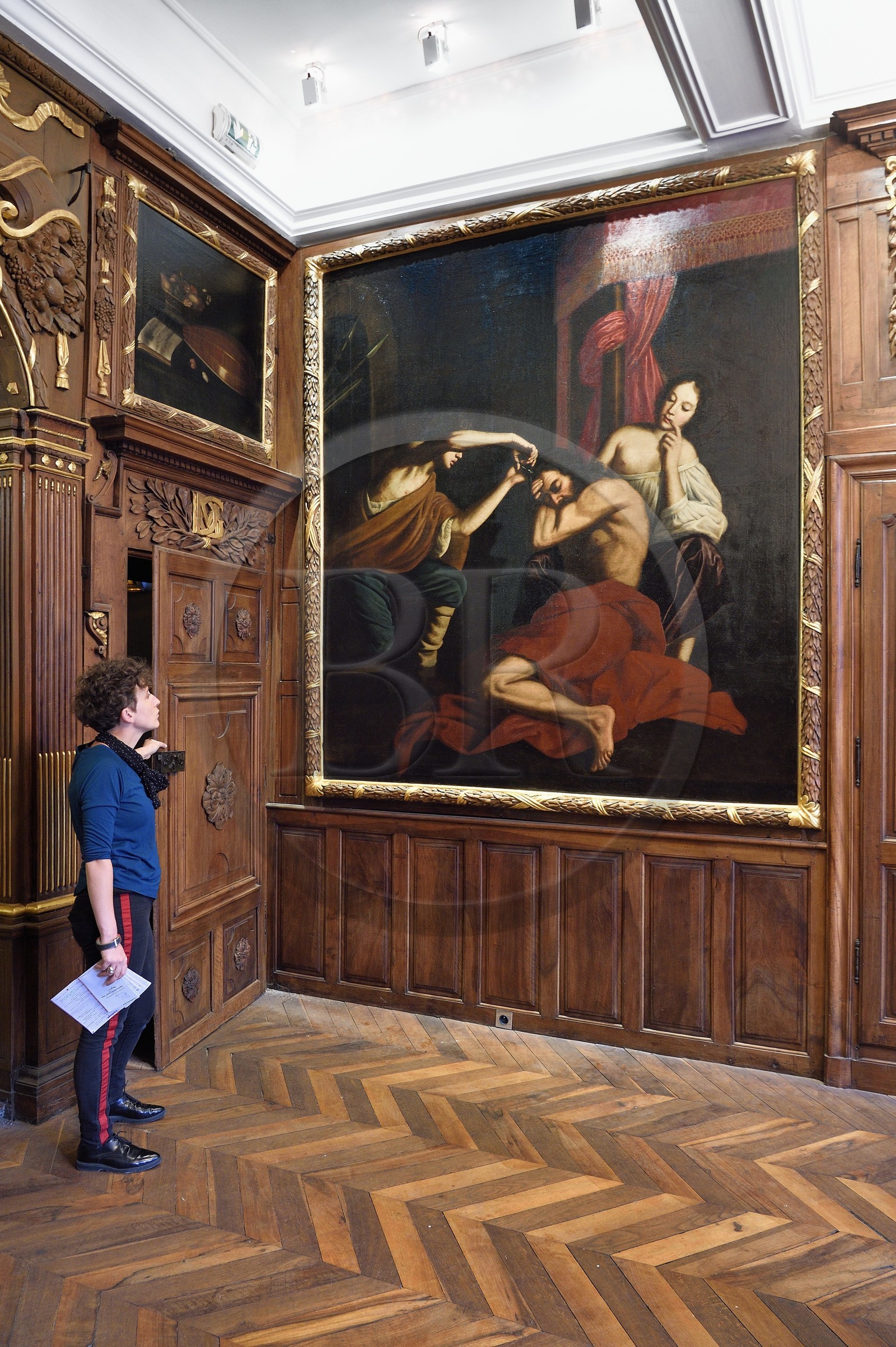 France, Puy de Dome, Clermont Ferrand, rue Pascal, Hotel particulier Martial de Grandseigne (mansion), ceremonial room with 17th century decor
