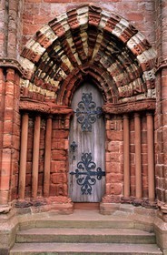 Royaume-Uni, Ecosse, îles Orcades, Mainland, ville de Kirkwall, la cathédrale Saint-Magnus en grès rouge
