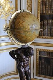France, Yvelines, Chateau de Versailles, listed as World Heritage by UNESCO, the King's Private Apartment, Louis XVI's bookcase