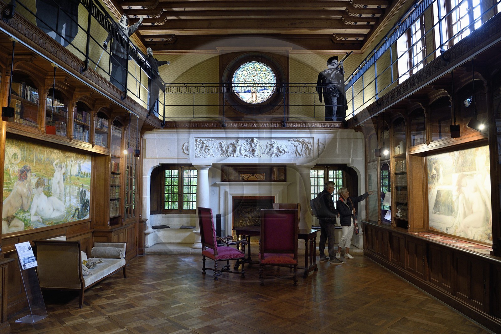 France, Pyrenees Atlantiques, Basque Country, Cambo les Bains, Villa Arnaga, the French author Edmond Rostand's house and museum, the library