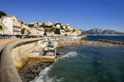 France, Bouches du Rhone, Marseille, the Roucas Blanc, Corniche JF Kennedy, Prophet beach