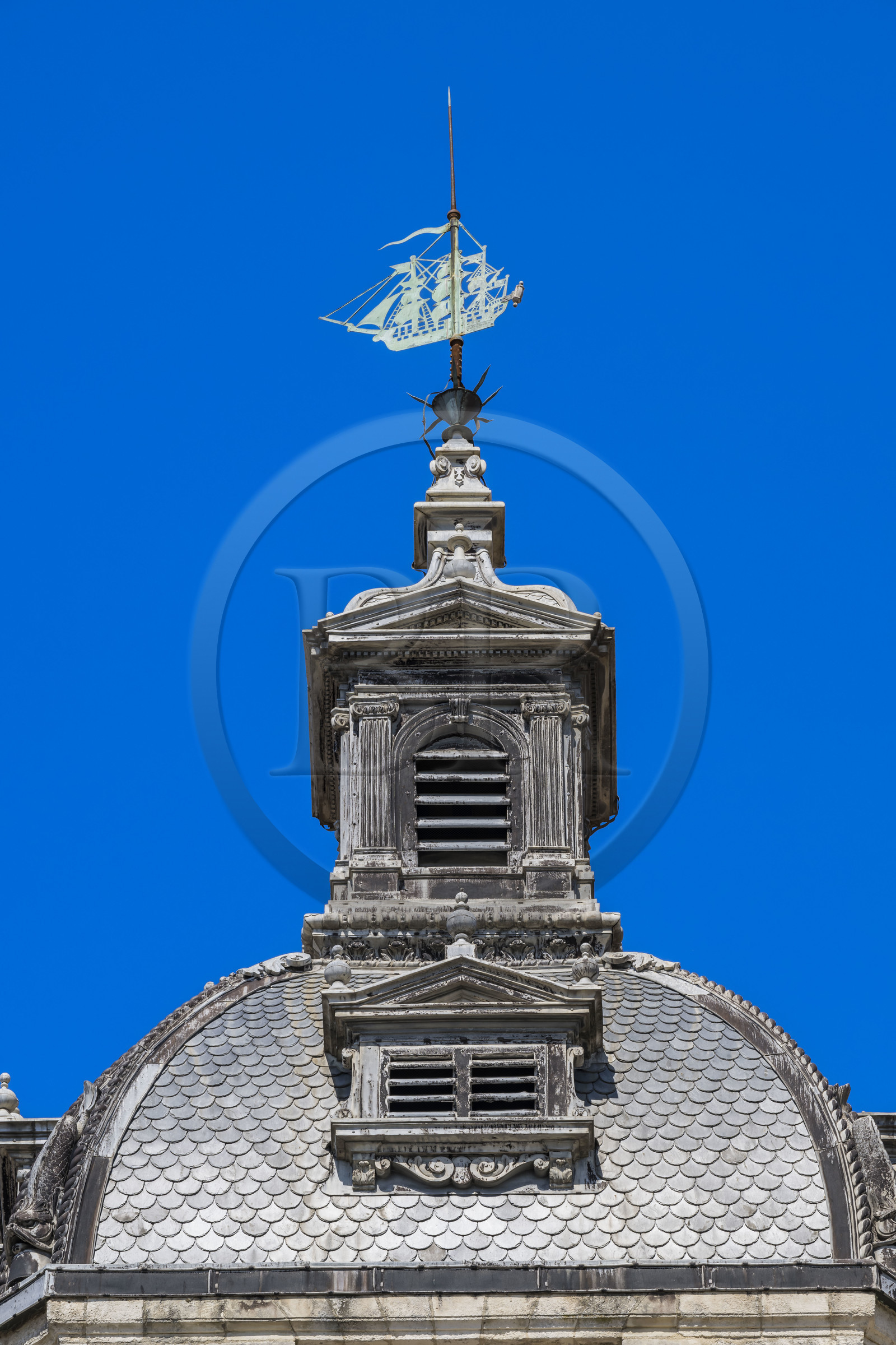 France, Charente Maritime, La Rochelle, weather vane at the top of the Great Clock Gate