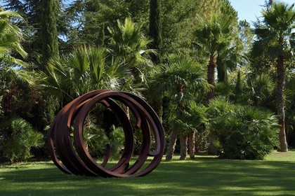France, Var, Le Muy, Fondation Bernar Venet, metal arches by Bernar Venet scattered in the park
