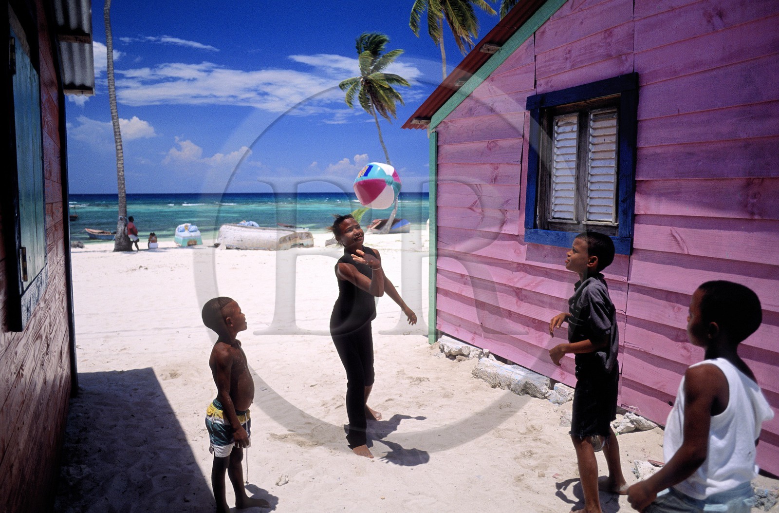 Dominican Republic, Del Este national park, Isla Saona, fishermen village (Mano Juan)
