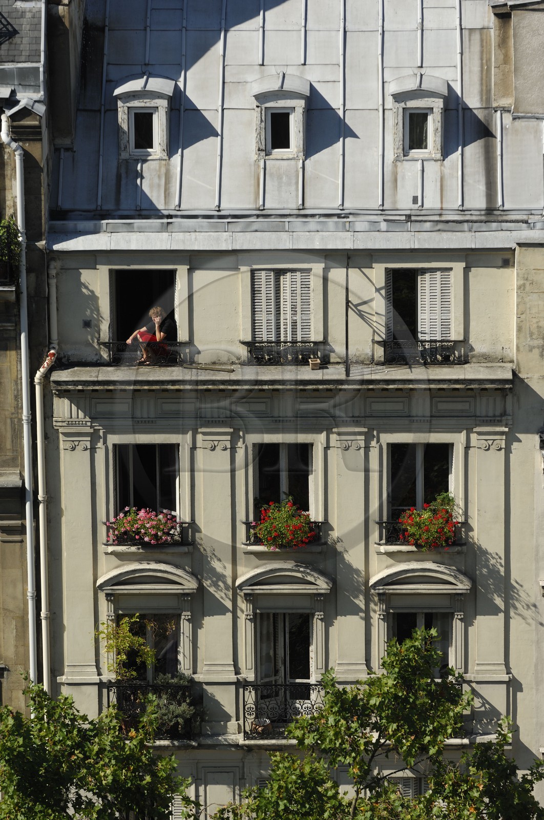 France, Paris, Beaubourg area, building facade