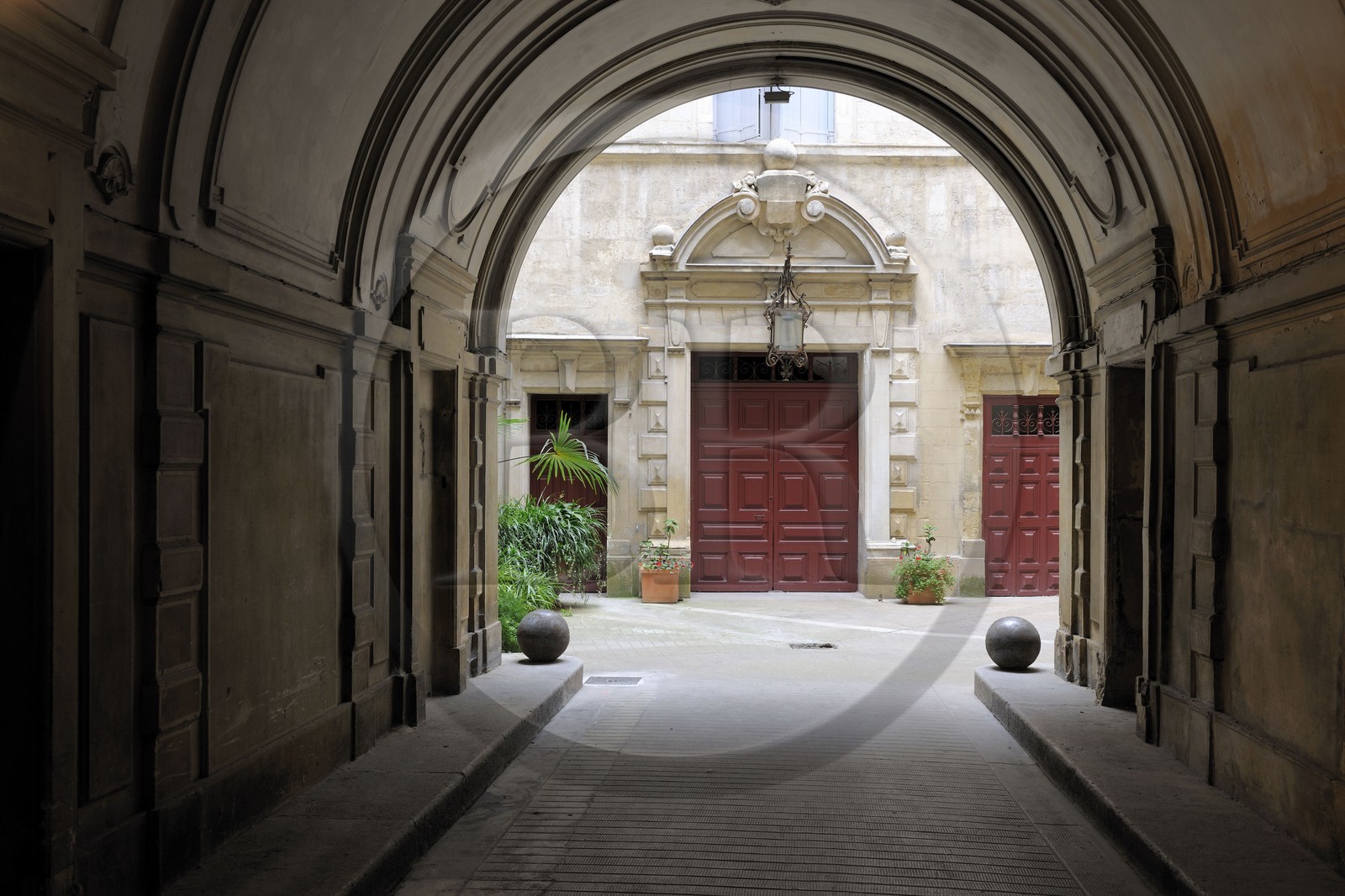 France, Herault, Montpellier, Montferrier mansion (17th century), listed as historical monument, the court of honor