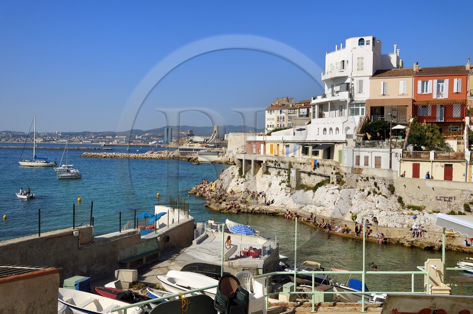 France, Bouches du Rhone, Marseille, Endoume district, Malmousque, small port of the Anse de Malmousque