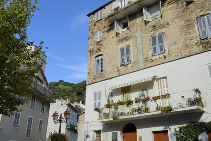 France, Haute-Corse (2B), région de la Casinca en Castagniccia, village peché de Vescovato, maisons de schiste