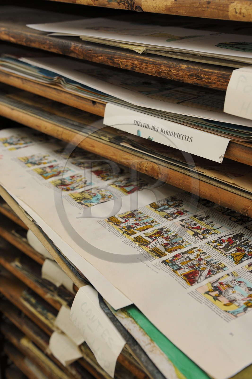 France, Vosges (88), Epinal, Cité de l’Image, Imagerie d’Epinal, images dans l'atelier