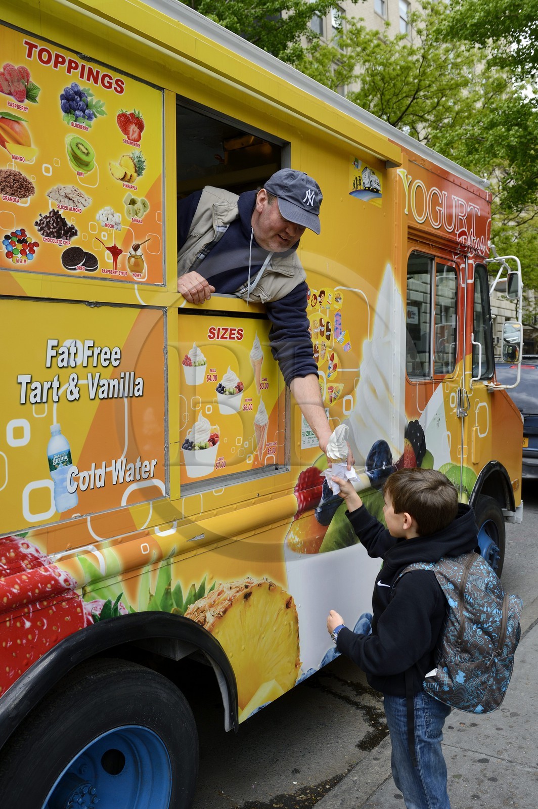 Etats-Unis, New York, Manhattan, vendeur ambulant de glace devant le MET