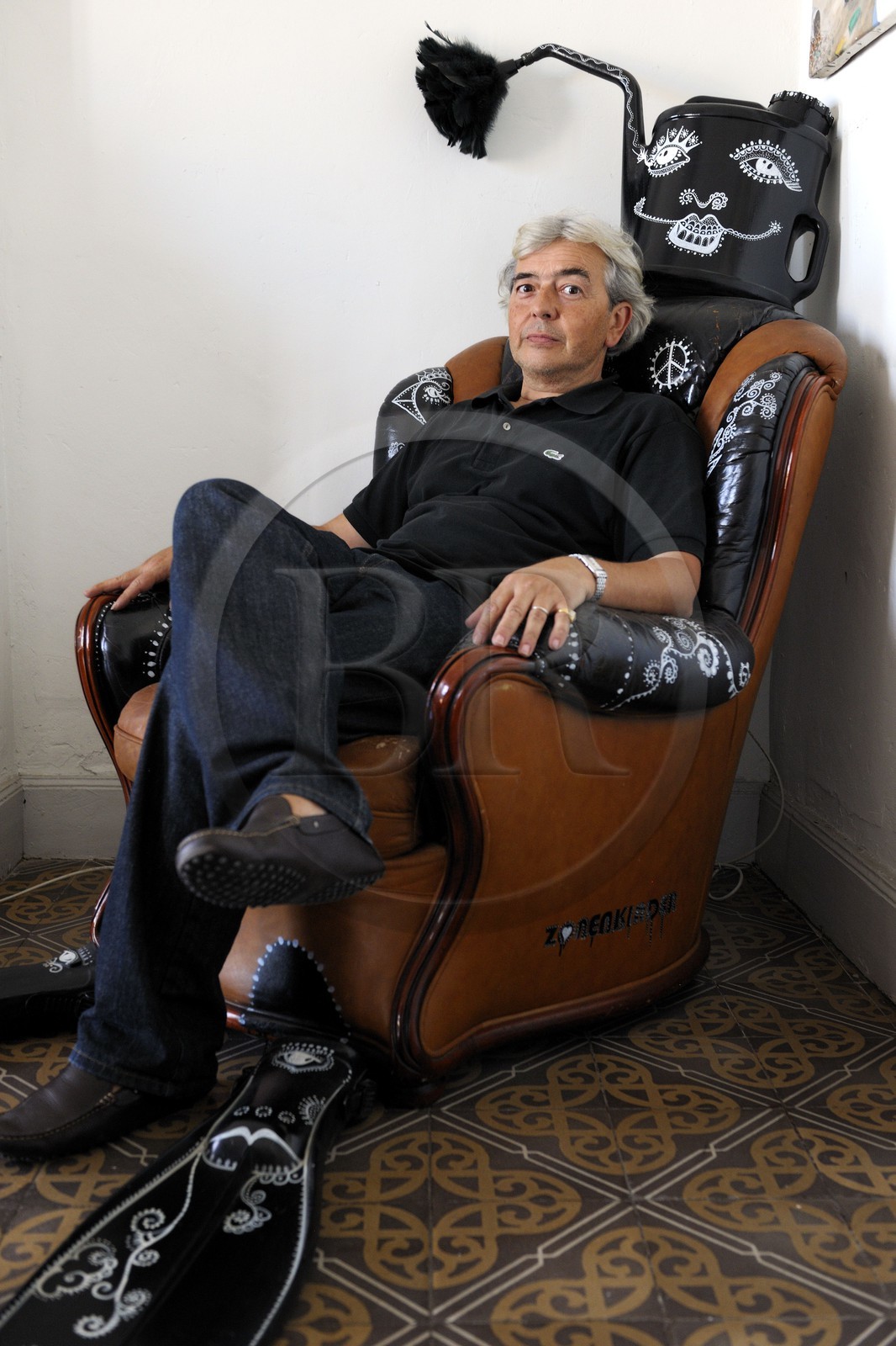 France, Herault, Sete, Hervé Di Rosa artist painter and co-founder of M.I.A.M (Musee international des arts modestes)