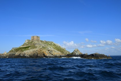 France, Cotes-d'Armor, Perros-Guirec, Sept-Iles Archipelago and bird sanctuary, Ile aux Moines, former fort