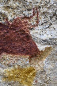 France, Dordogne, Montignac, the Atelier des Fac-Similés du Périgord (Perigord's Facsimile Workshop AFSP) specialised in mineral reproduction of prehistoric painted walls using “stone veil” patented technique and in charge of the Lascaux cave’s walls faithfull reconstitution, Aurochs, compulsory mention Atelier des Fac-Similés du Perigord