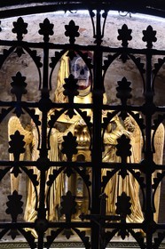 France, Var, Provence Verte, Saint Maximin la Sainte Baume, Sainte Madeleine basilica, reliquary of Mary Magdalene with the skull which according to tradition is that of Mary Magdalene
