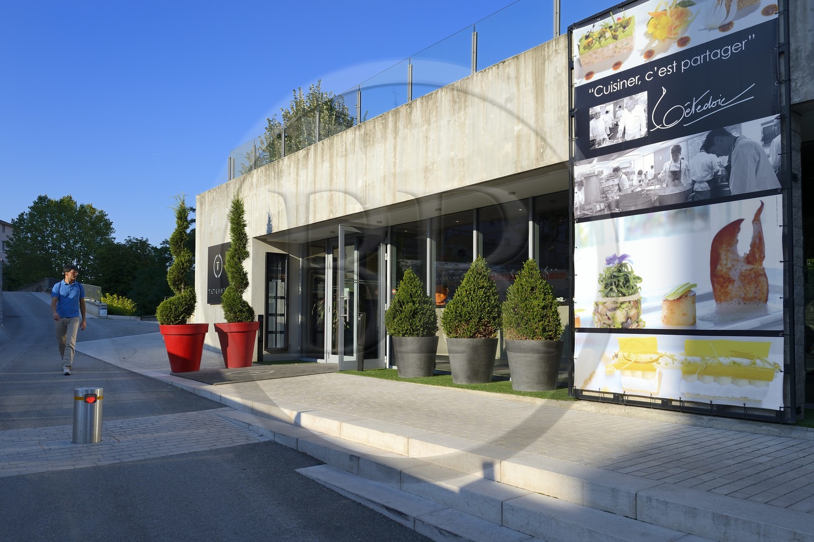 France, Rhône (69), Lyon, le restaurant gastronomique Tetedoie, sur le haut des pentes de la colline de Fourvière