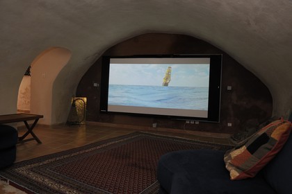 France, Var, Provence Verte (Green Provence), Bras village next to Saint Maximin, Le Peyrourier Bed & Breakfast une campagne en Provence, home cinema