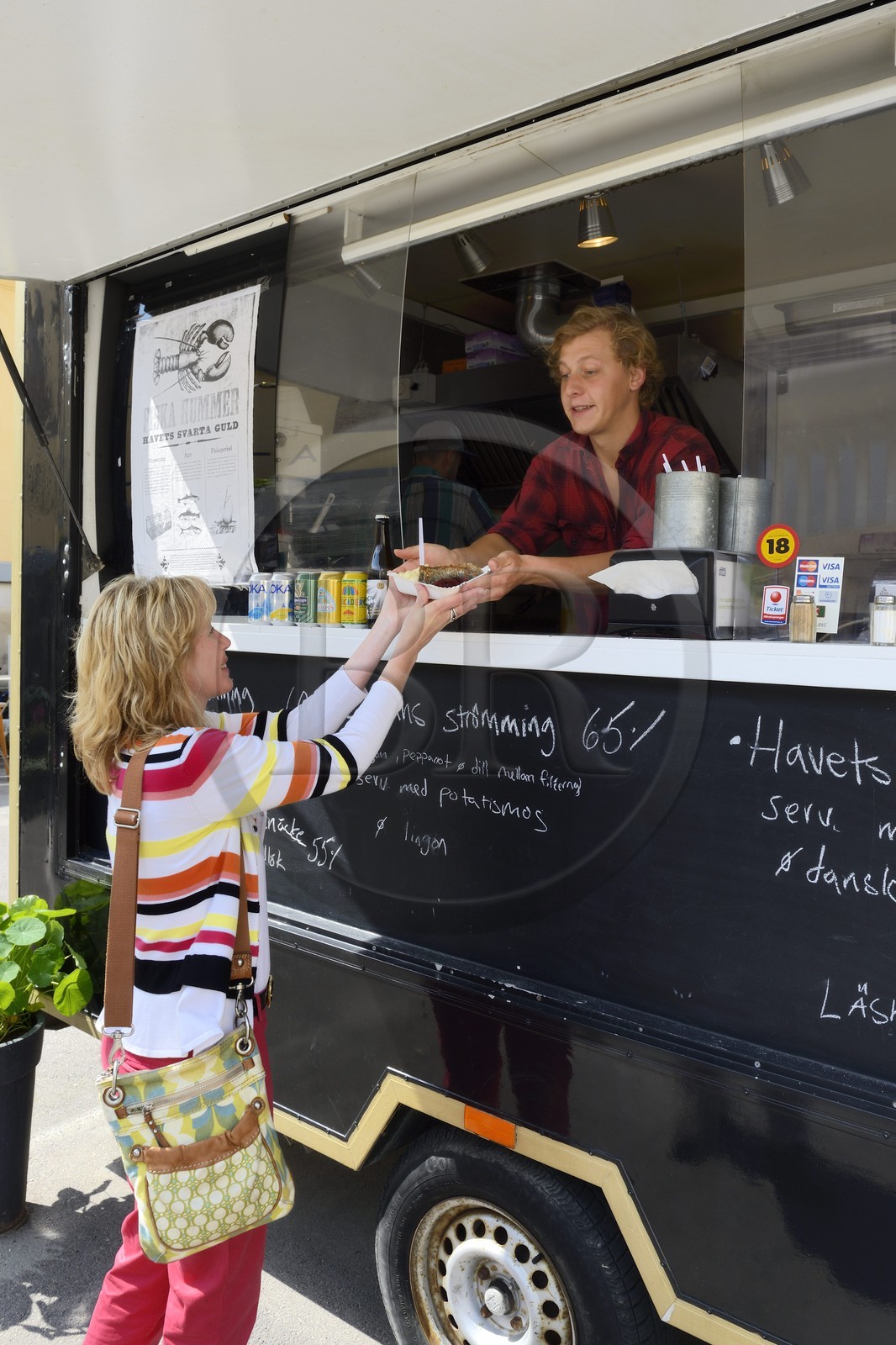 Sweden, Västra Götaland, Göteborg (Gothenburg), herring and mashed potatoes takeaway